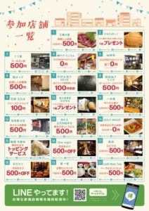 広島市内飲食イベントに参加する店舗が一覧でわかりやすいチラシデザインの制作実績